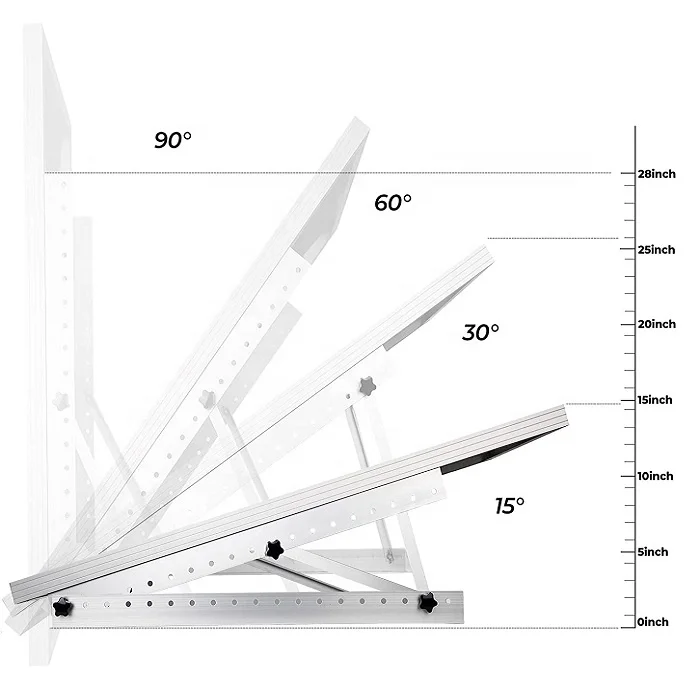 28in Adjustable Solar Panel Mounting Brackets with Foldable Tilt Legs for 50W 100W 150W Solar Panel for Any Flat Install RV,