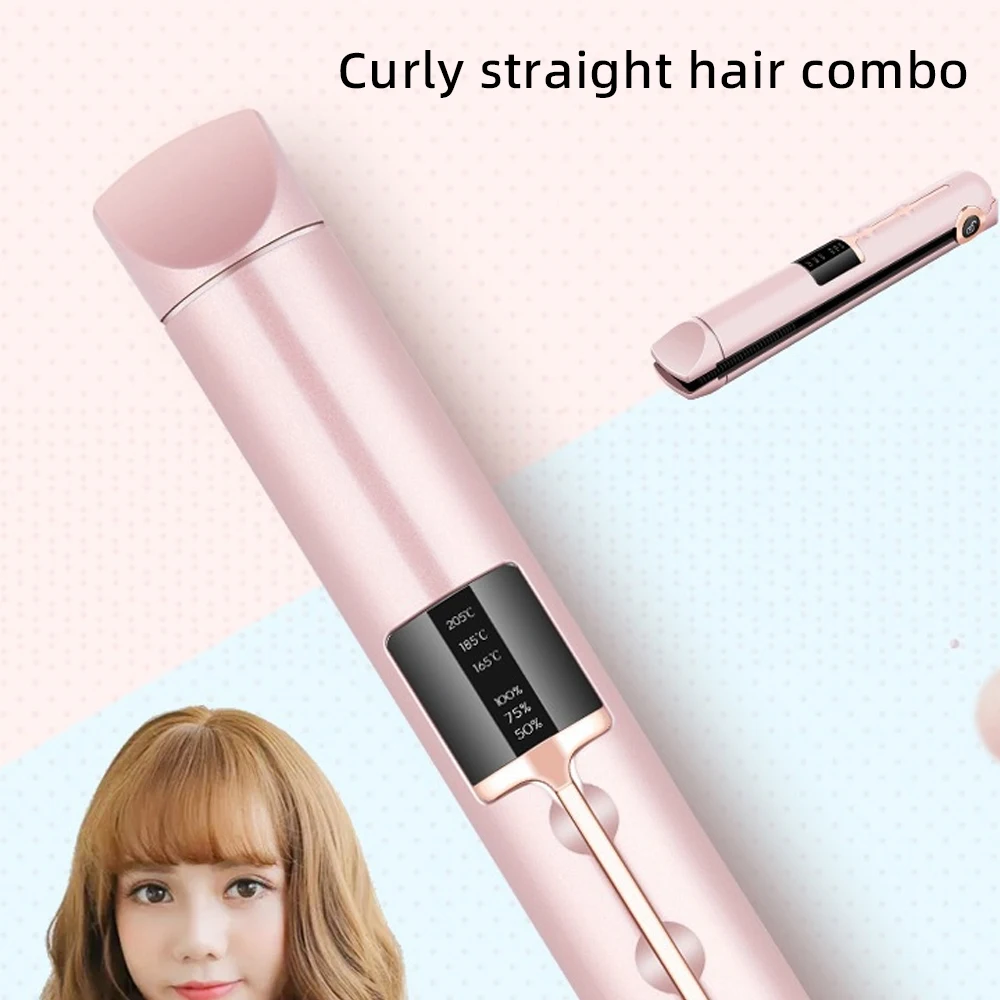 Rhinestone Steam Dongguan Wireless Brand Pencil Straighteners Tech Dryer Diamond Mini Iron Fat Flat Hair Straightener