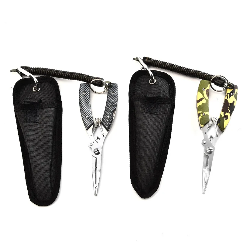New camouflage handle multifunctional stainless steel lure fishing pliers fishing line scissors sharp mouth fishing gear