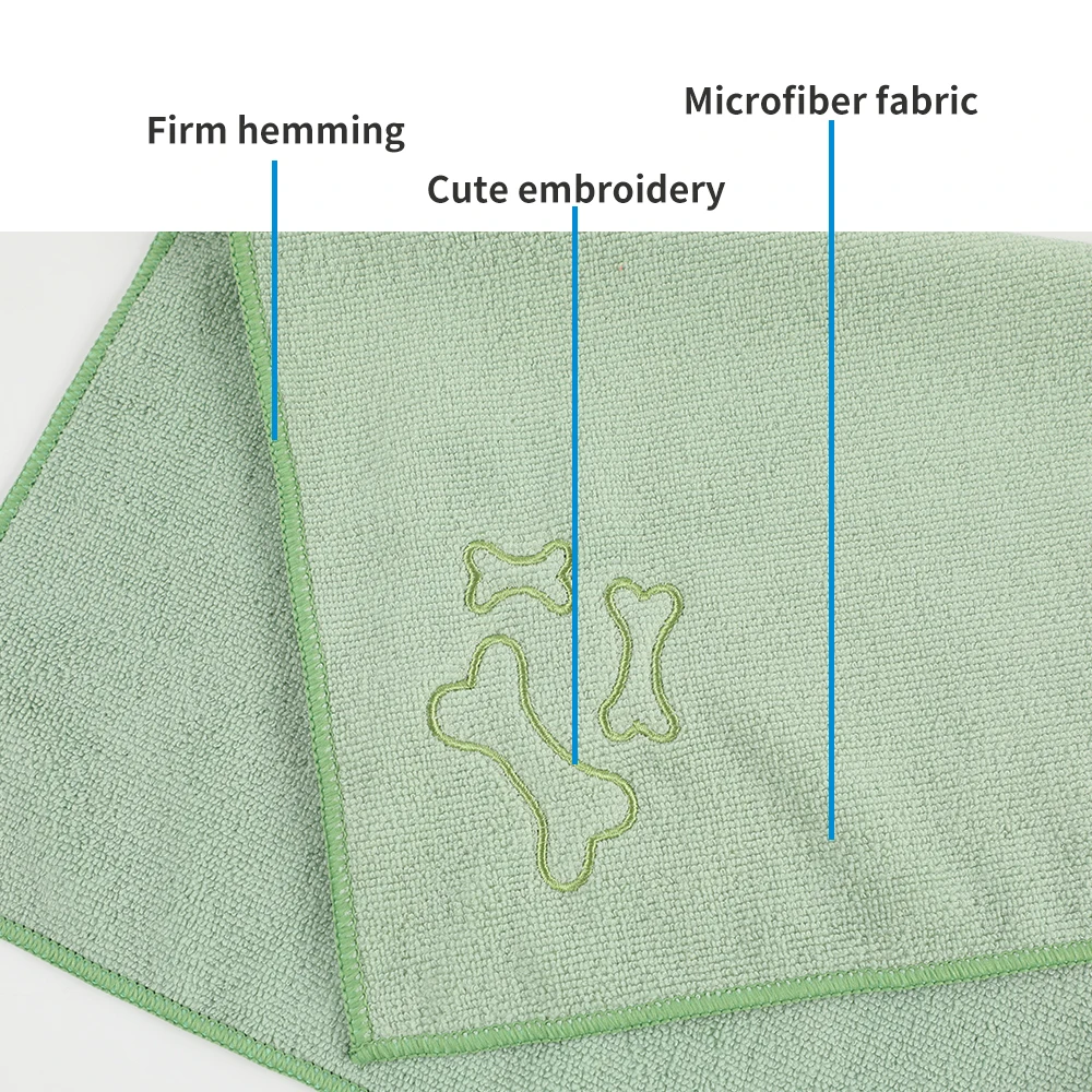 Spot embroidered embroidery pet large bath towel