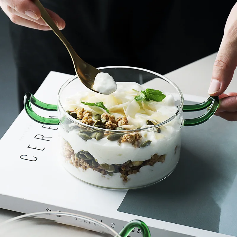 Good price of good quality glass bowl kitchenware glass bowl double ear glass salad bowls