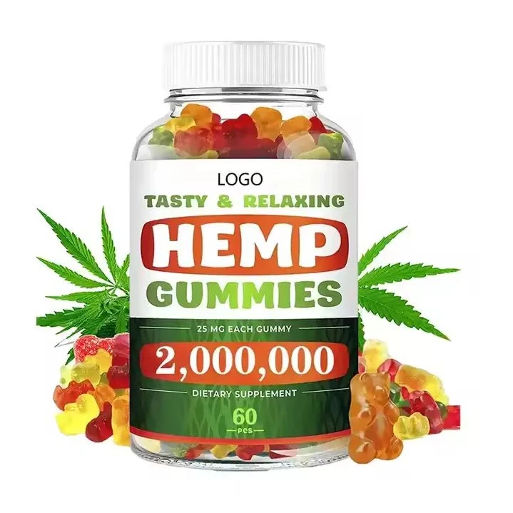Provide label Premium Natural Hemp Gummies Tasting Fresh Fruity Hemp oil Bears Gummy Candy For Muscles Relaxation