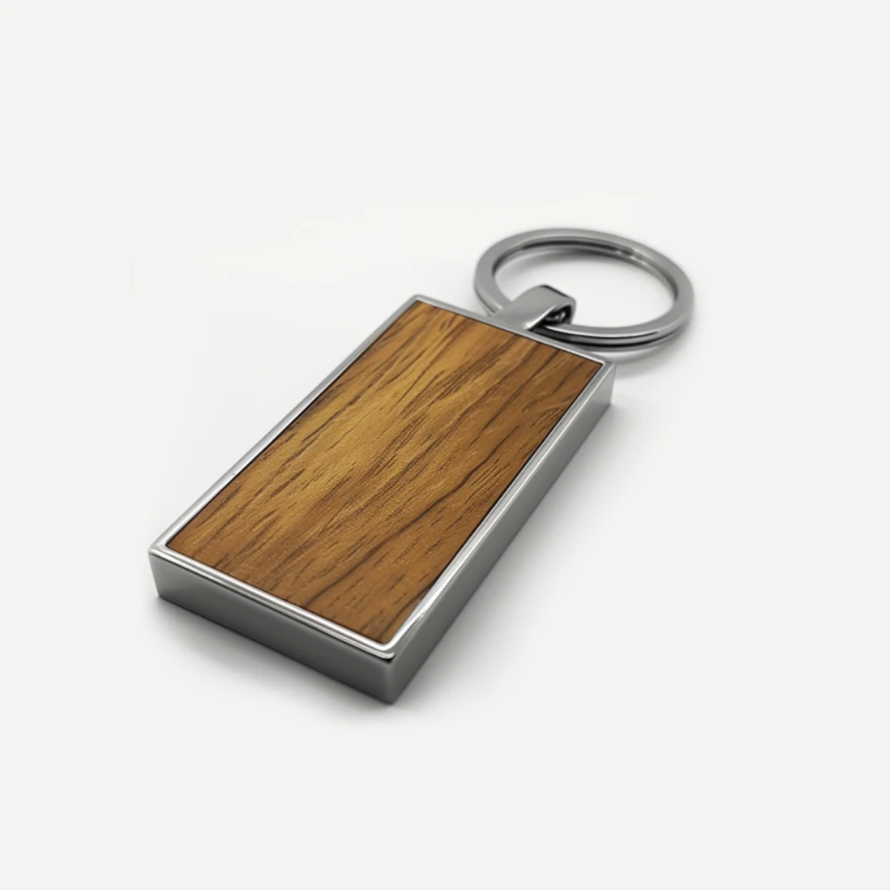 Wholesale Sublimation Blank Custom Laser Engraving Logo Beech Walnut Wood Keychain Blanks Wooden Keychain