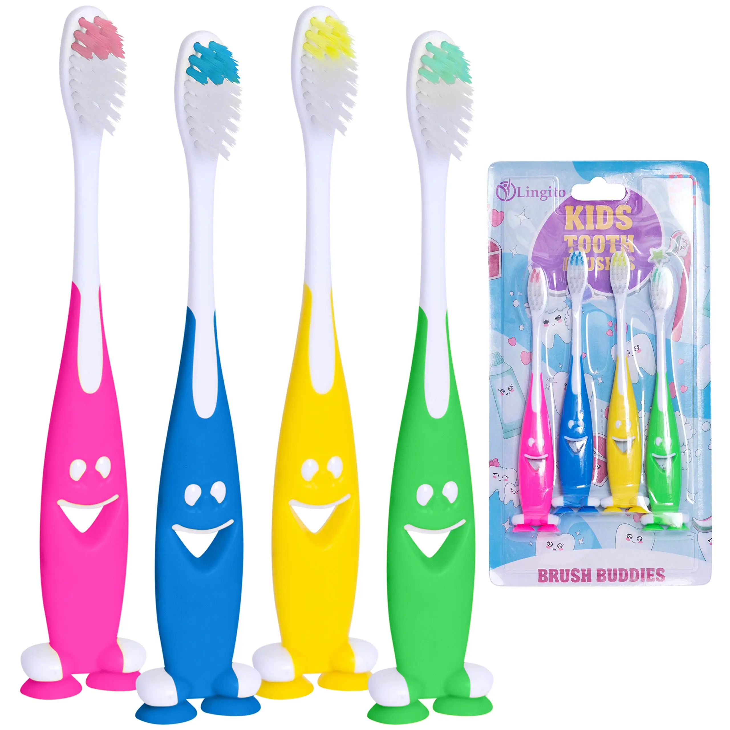 Child Toothbrush Suction Cups Children Size Tooth brush Toddlers Toothbrushes Kids Toothbrush Extra Soft kids tooth brushes