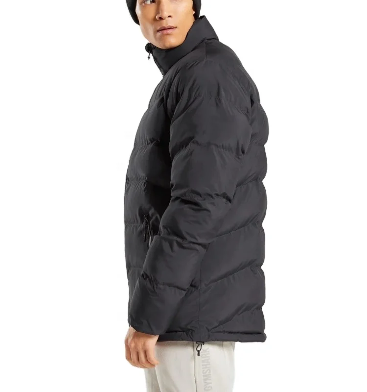 Mens duck down jacket light weight feather winter men clothing black custom print down coat puffer jacket no hood