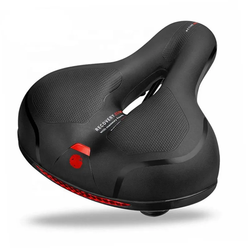 
Comfortable Bike Seat Wide Bicycle Saddle Memory Foam Padded Soft Bike Cushion with Dual Absorbing Shock Rubber Balls 