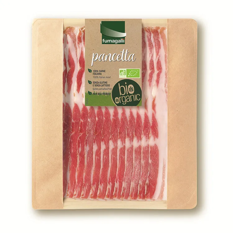 Organic_pancetta. ORGANIC BIO pork meat for sale Vacuum Pack