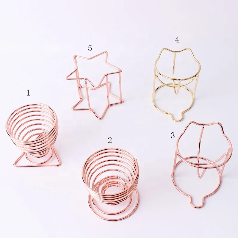 hot sale high quality stainless steel grooming tools makeup sponge holder egg shape sponge puff display stand