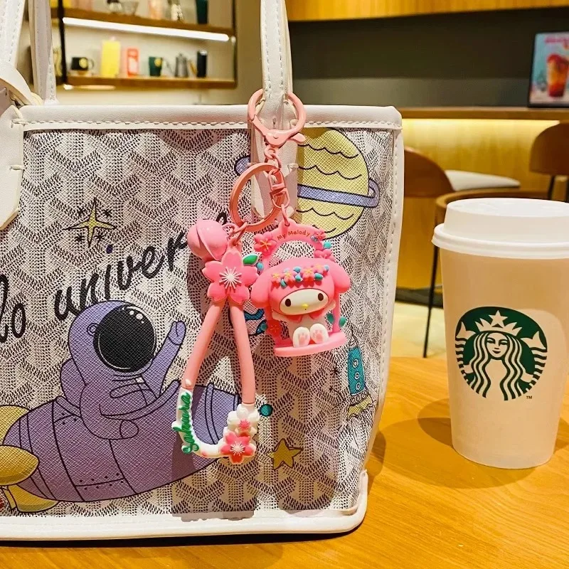 car key chain Kuromi Cinnamoroll Cute Cartoon Keychains Creative Sanliou Swing Series Anime Sanrio Keychain