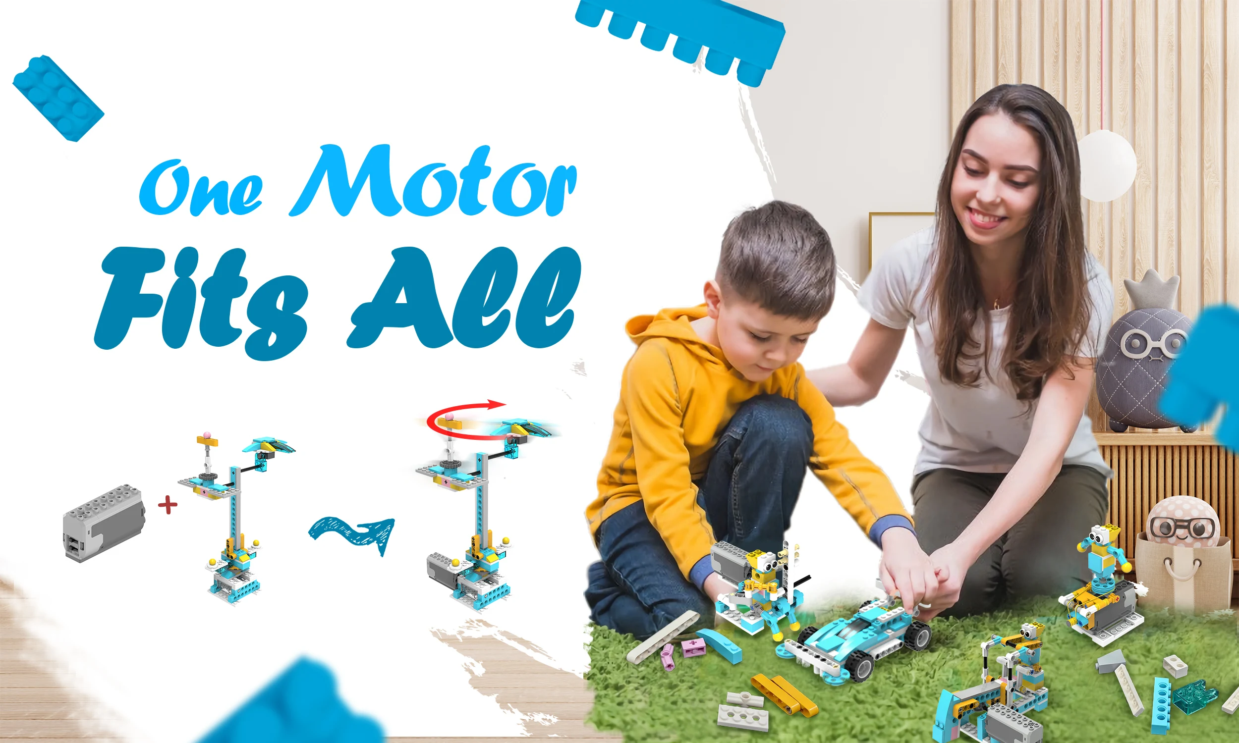 makerzoid Smart Robot 72-in-1 Educational Learning Kit Toy, DIY Creative Building Blocks Toys for Kids 6+ Years Old