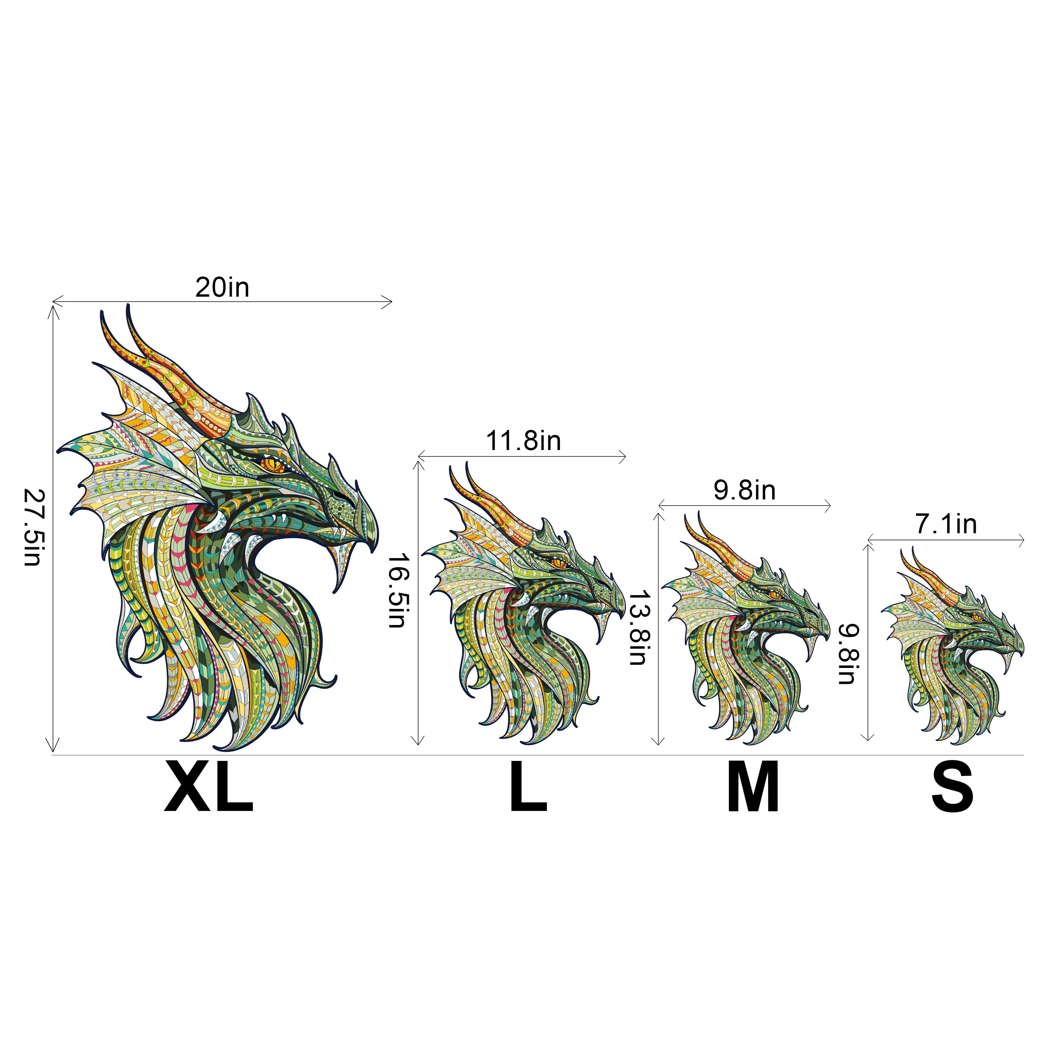700pcs XL size GREEN WARRIOR DRAGON puzzle game custom adult jigsaw wooden 3d wood jigsaw puzzle