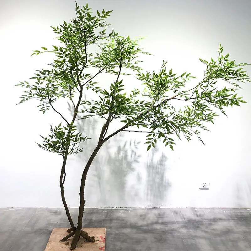 natural wood artificial green Chinese style tree plant landscaping artificial home hotel decoration