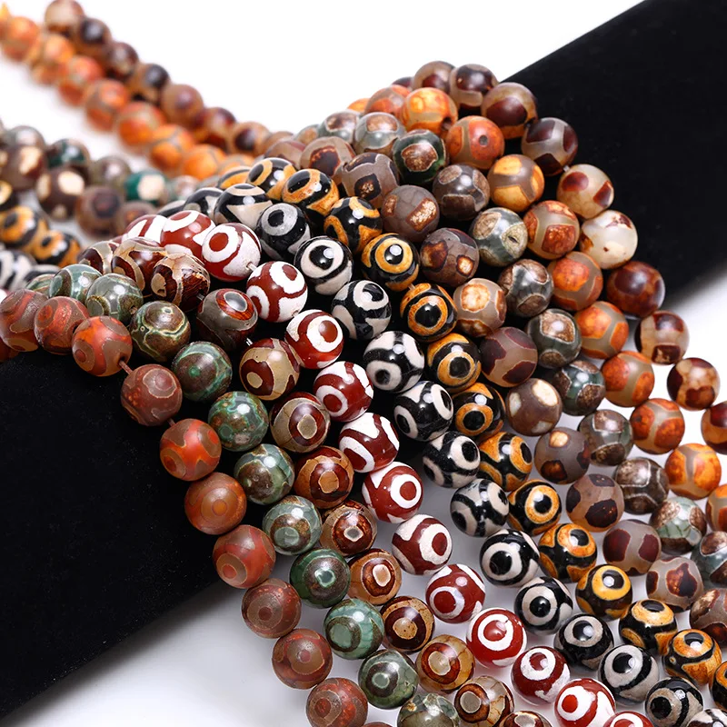 Wholesale Natural Agate Stone Beads Dzi Tibetan Agate Gemstone Beads For Jewelry Making