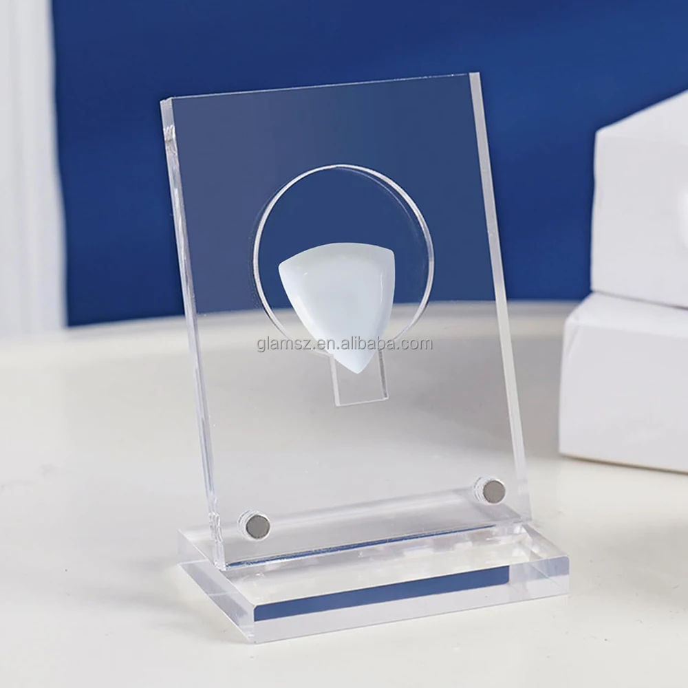 Transparent Display Case Collection Military Coin UV Protection Guitar Pick Stand Holder Clear Acrylic Box