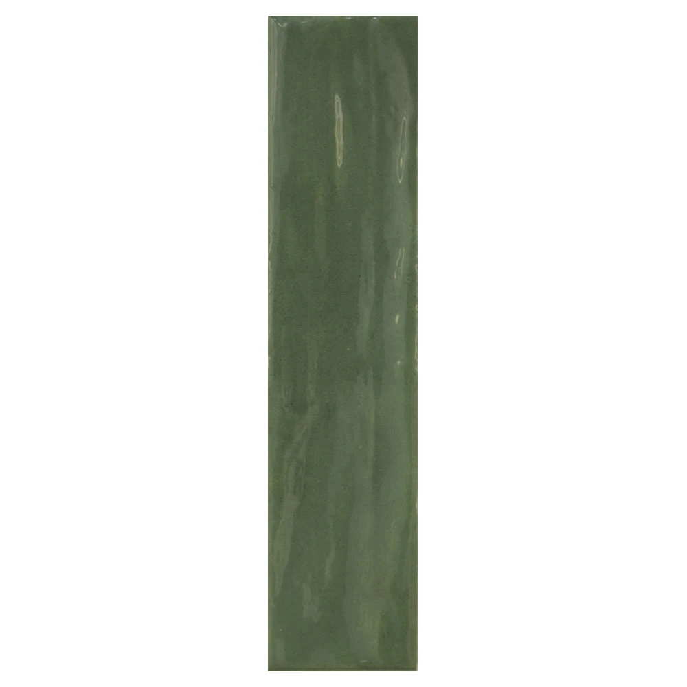 Wavy Surface Glossy Green Color Mosaic Subway Tile for Bathroom Kitchen