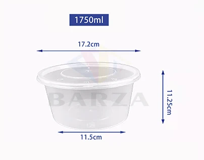 Restaurant round plastic food storage container packing sauce cup bowl with lids leak-proof disposable food container box