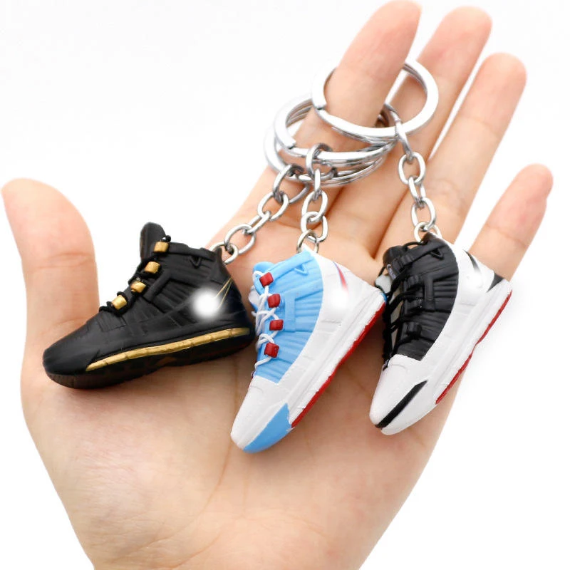 Wholesale basketball 3D Mini Sneakers AJ shoes  Keychain Model cute keychains with box