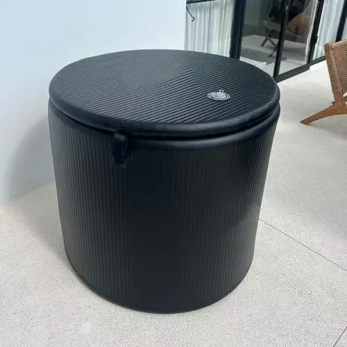 Inflatable double wall fabric(dwf) icebath barrel for recovery therapy cold plunge