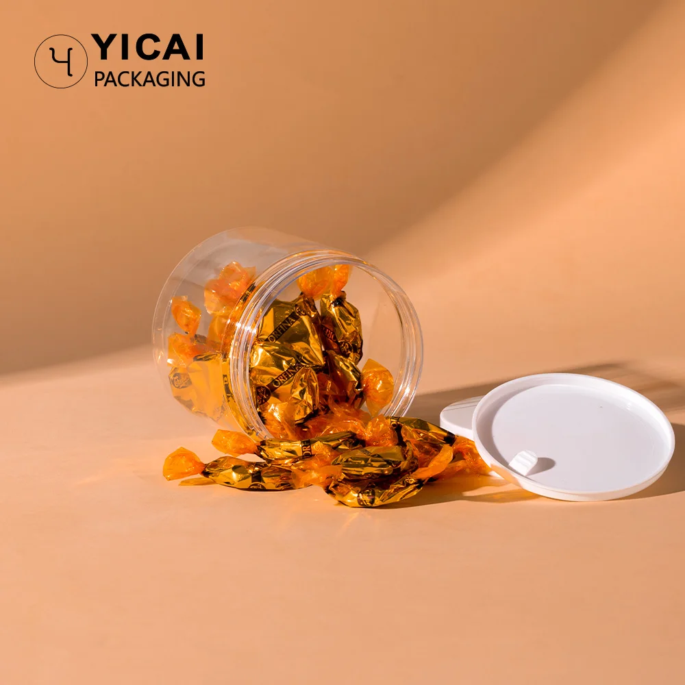 Food packaging usage 120ml / 4oz plastic transparent clear round container jar with black cap lid, empty 120g PET container