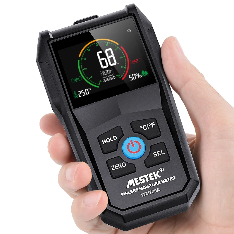 Non-contact Wood Humidity Tester Hygrometer Timber Damp Detector Tree Density Digital tester Black Wood Moisture LCD  Meter