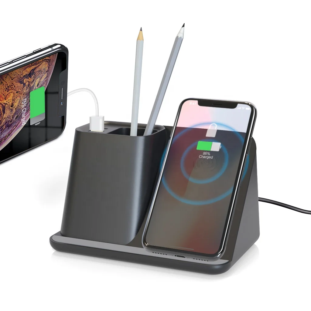 Local Promotional Products Fast Wireless Charger  Desktop Storage For Guest With Light Up Logo Wholesale Wireless Charger