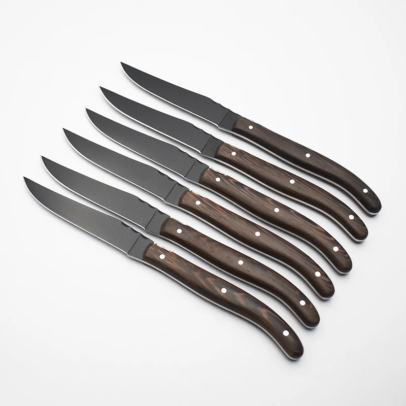 Laguiole Beef Steak Knife For Carving Meats Bread Kitchen Knife Set Accessories Stainless Steel With Wooden Handle