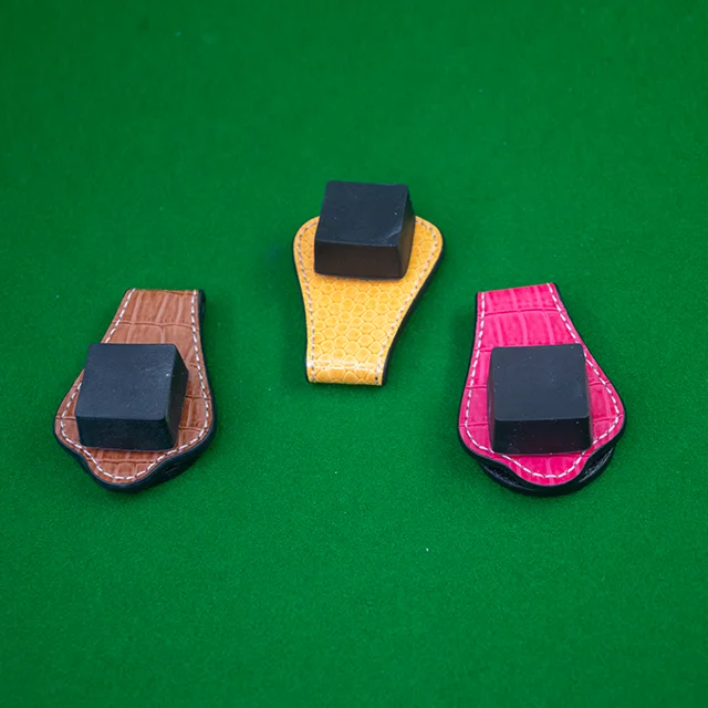 Billiards Chalk Holder Snooker Billiard Cues Products Magnetic Leather Chalk Holder