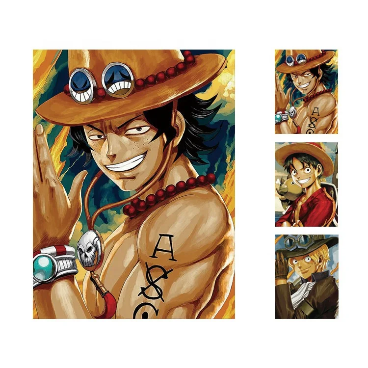 
3d anime poster Japanese triple transition anime picture flip effect poster of ONE PIECE 