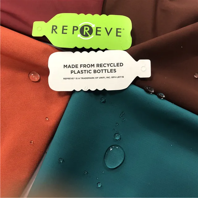 Eco-friendly GRS recycle polyester RPET 290T taffeta PA PU Coating waterproof Fabric