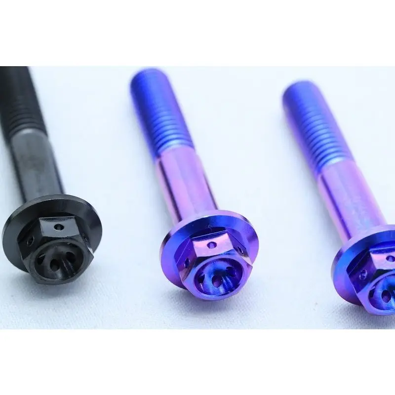 BRT High Strength Titanium Alloy Hex Drilled Flange M8 M10 M12 Gr2 Gr5 Grade 2 Grade 5 Anodized Hex Serrated Flange Bolt