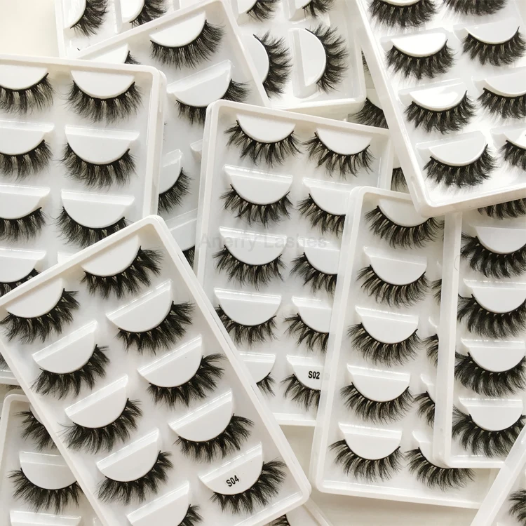 Натуральные накладные ресницы длинный макияж 3d норковые для наращивания 5 пар ресниц