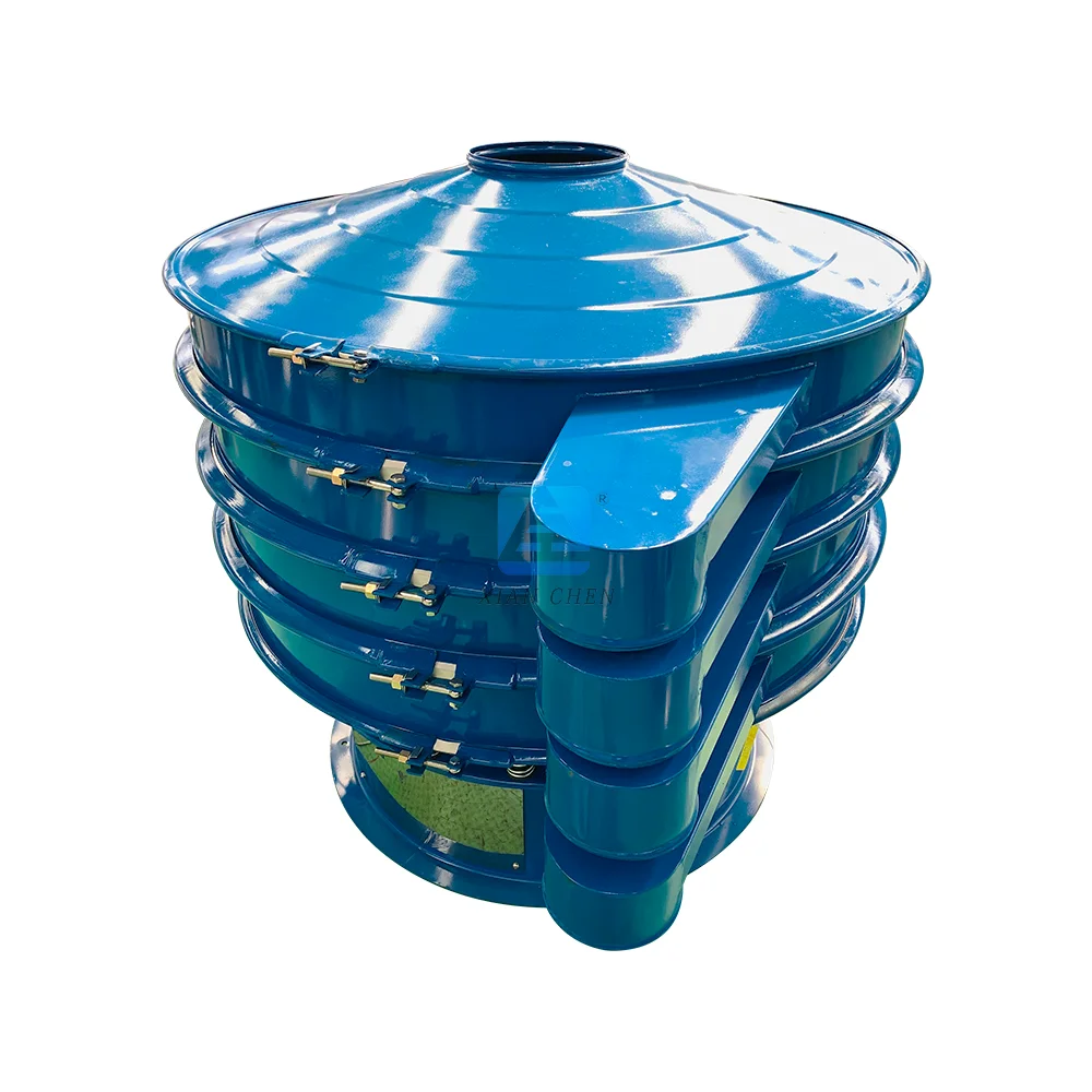 Double Deck Rotary Grain Vibrating Screen Machine New Industrial Food Vanadium Titanium Alloy Sieve Steel Construction Motor