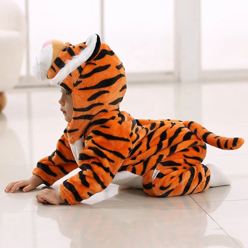 Infant Warm Halloween Costume Baby Winter Hooded Romper Halloween Dinosaur Panda Costume