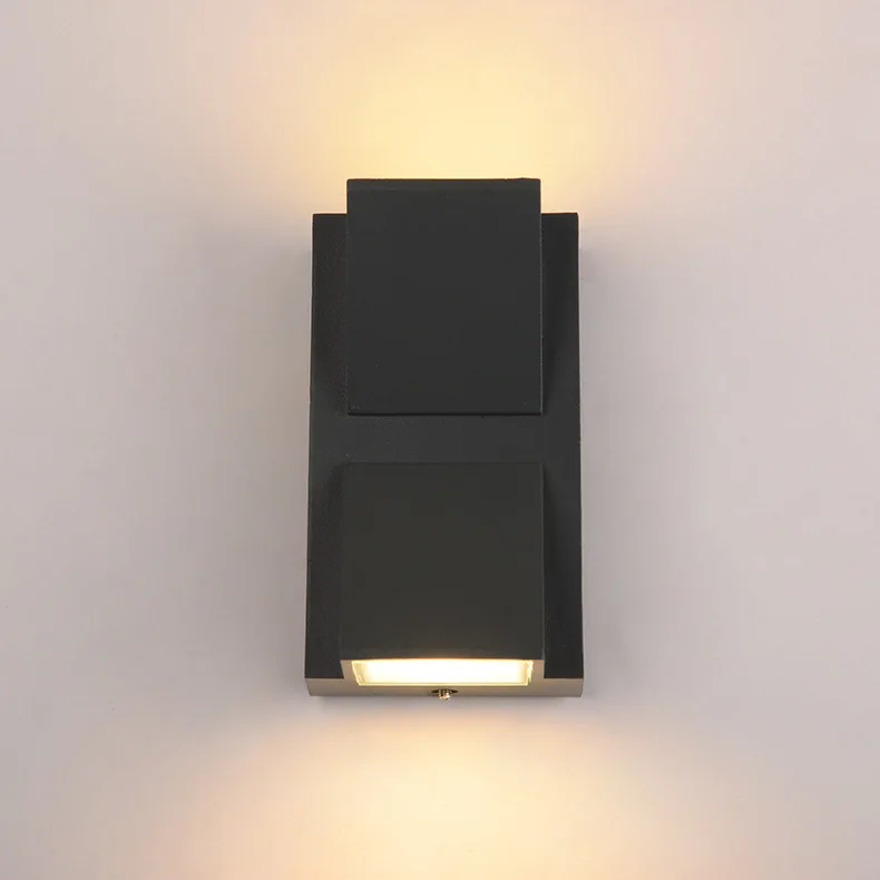 New design hot selling  high quality 3w 6w outdoor up and down led wall light square led wall lamp IP65