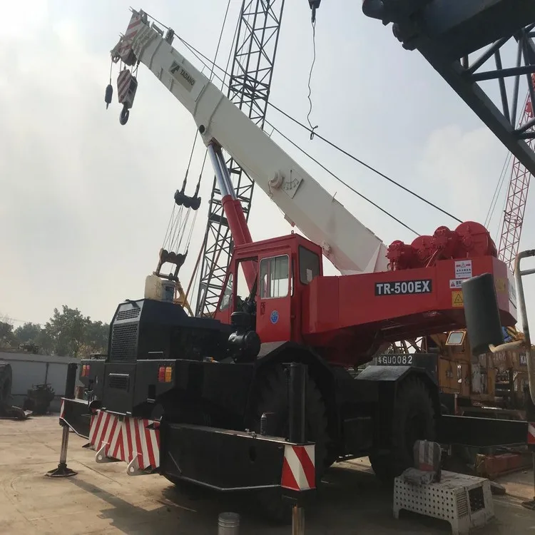 Good Performance Used Tadano TR500EX 50 ton Heavy Lifting Rough Terrain Truck Crane, Made in Japan Tadano Mobile Crane