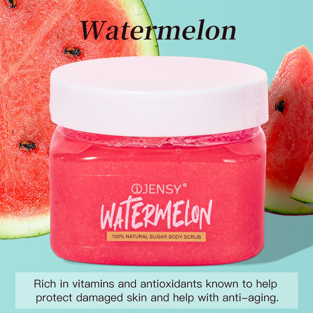 Best Selling Private Label Custom Salt Turmeric Organic Vegan Natural Watermelon Sugar Body Scrub Whitening Exfoliating Scrub