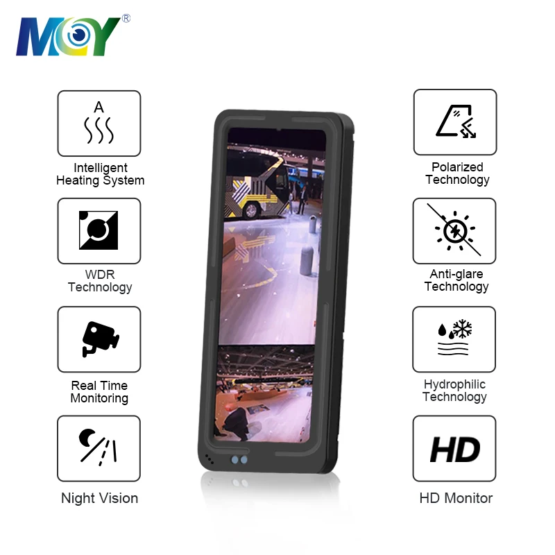 12.3 inch 2 channel Bus Rear Side View Mirror Replacement Blind Spot Monitor System for Truck/Bus