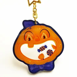 Custom wholesale clear acrylic shaking charms shaker keychains with non-clear edge