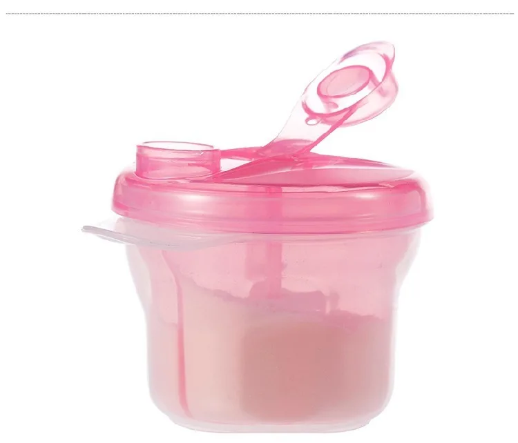 Portable 3 compartments rotating milk powder box storage airtight container for the baby powdered milk