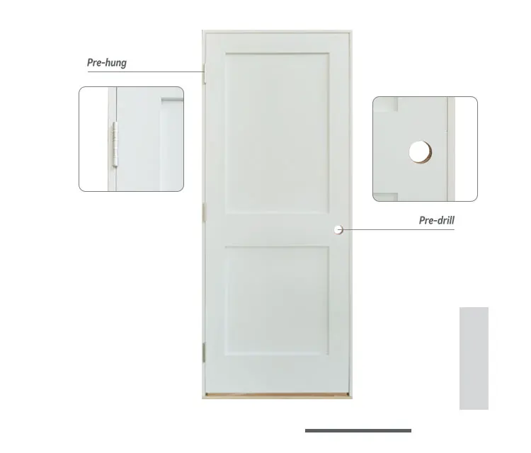 Interior White Primed Door Panel Hollow Core HDF/MDF Molded Design door for American Canada