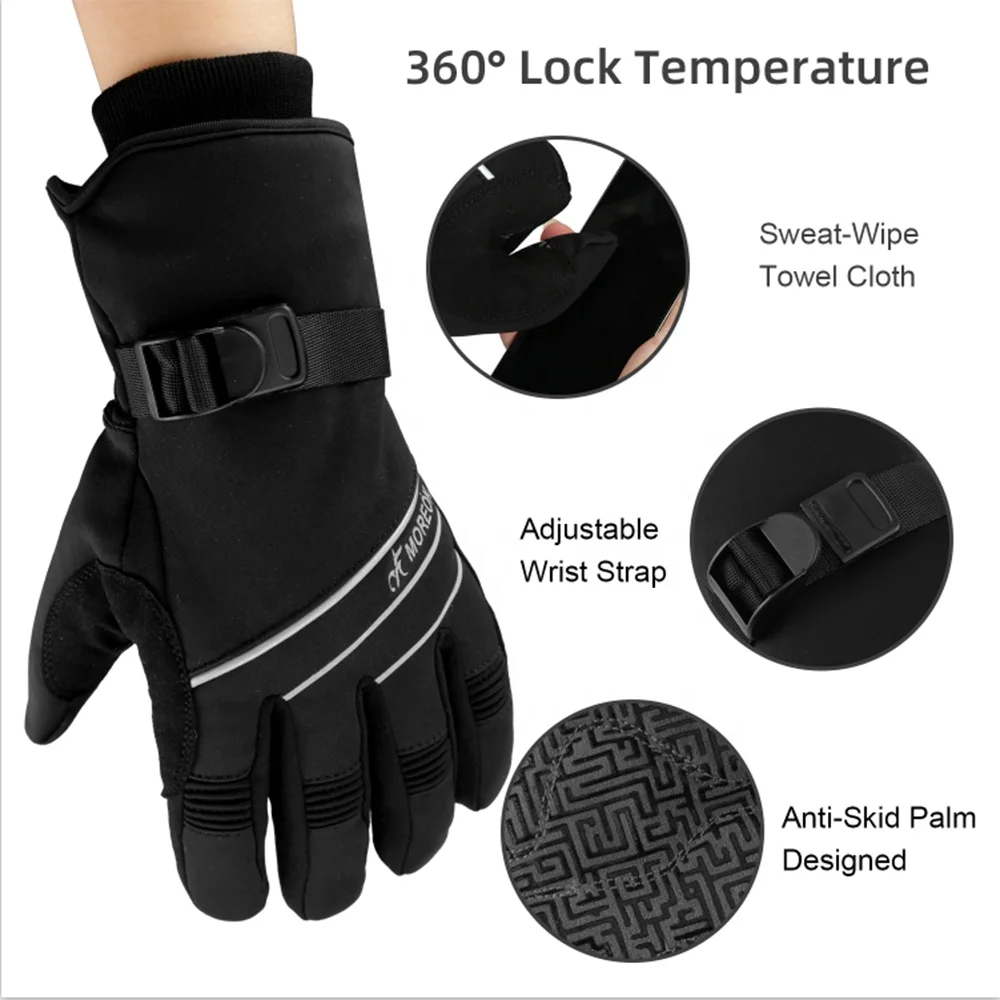 Waterproof Winter Gloves 3M Thinsulate Thermal GlovesTouchscreen Windproof Warm Non-slip Wrist Buckle Snowboard Ski Gloves Men