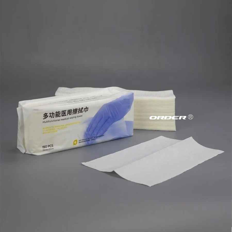 Hospital medical surgery patcent Spunlace non woven disposable dry hospital cleaning rags wipes