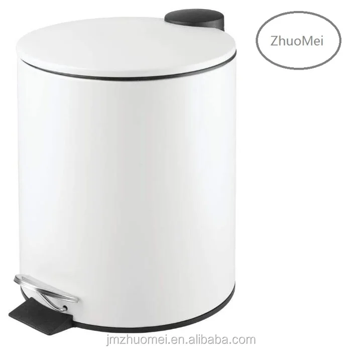 
3L Bathroom Waste Bin Stainless Steel Foot Pedal Kitchen Step Trash Can WIth Flat Cover 