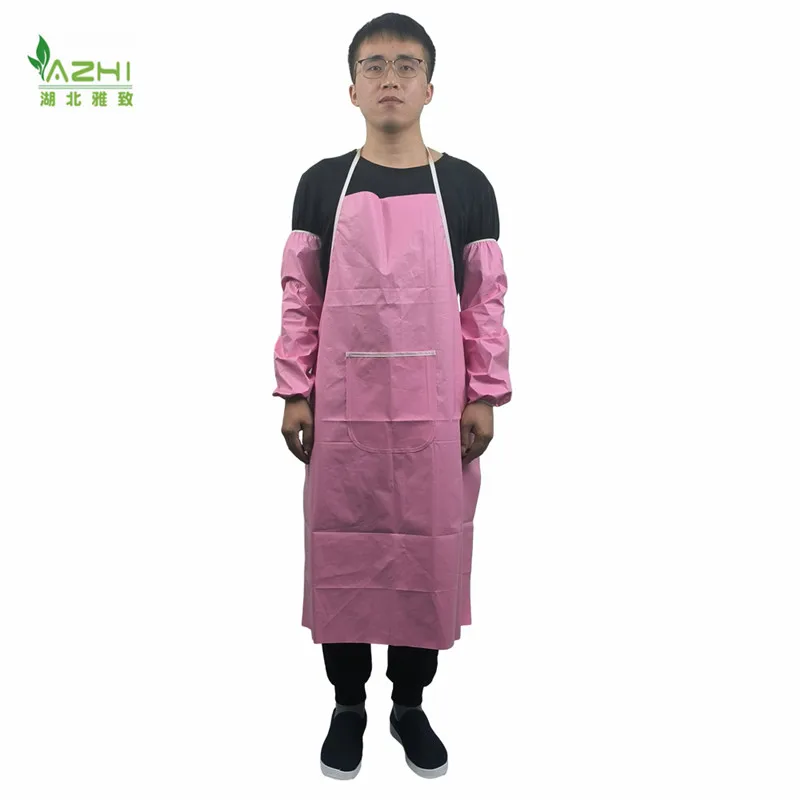 Disposable microporous Apron Barber industrial Apron Non Woven SF Anti-dust Suit Painting pink aprons
