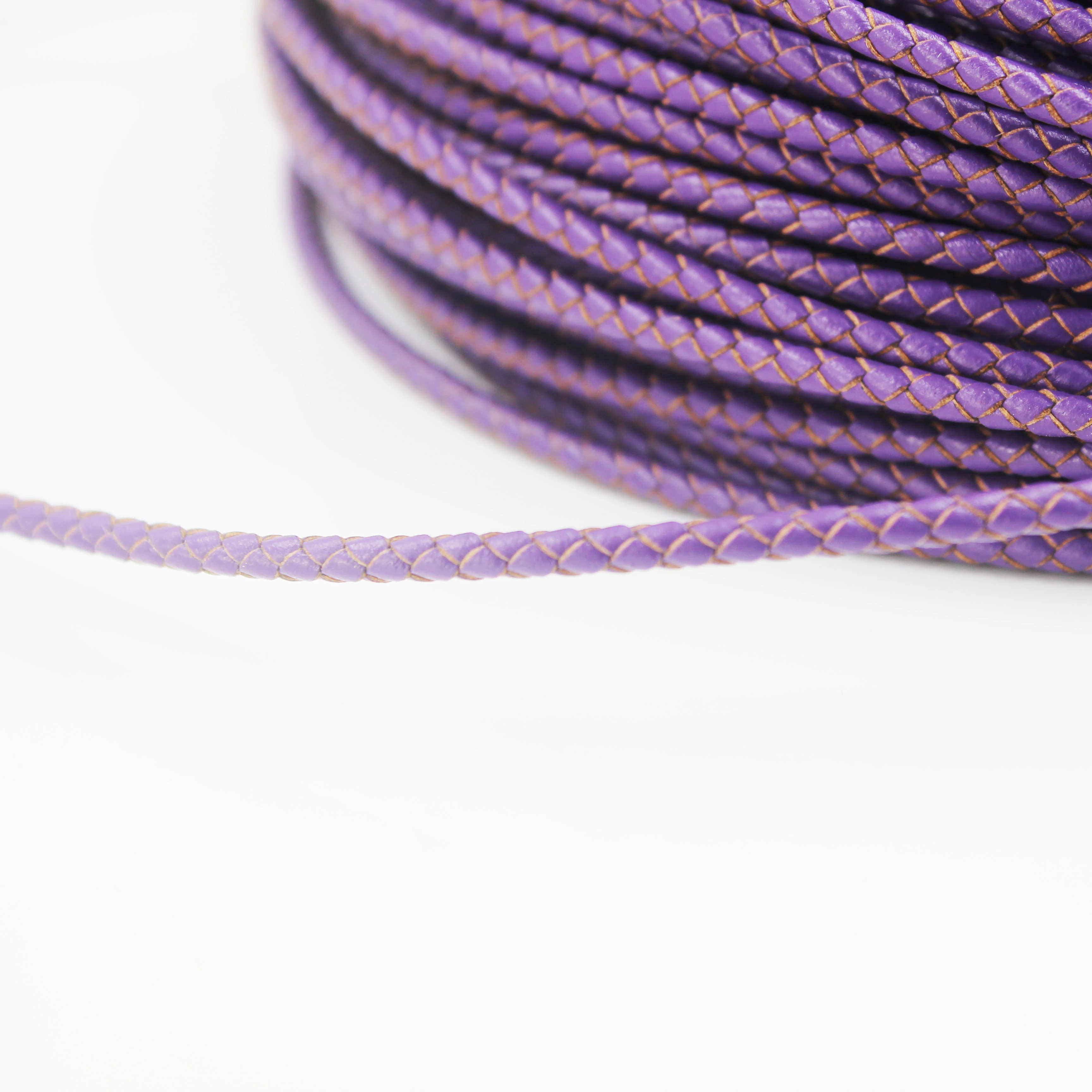 BMZ 2024 New arrivals 3mm non edge-dyed leather necklace cord