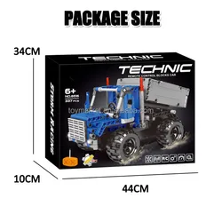 RTS OEM ODM Wholesale 337pcs 3.9V 4CH RC Truck Remote Control With USB Cable Building Blocks Set Toy Bricks Car