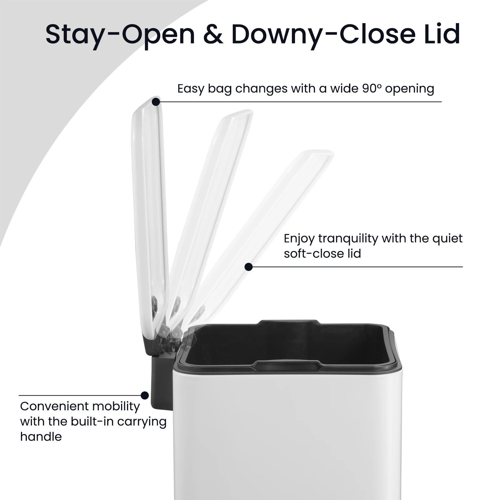 20L Hot Square Large Metal Garbage Container Recycling Bin Foot Pedal Waste Bin Metal Step garbage trash bin For home