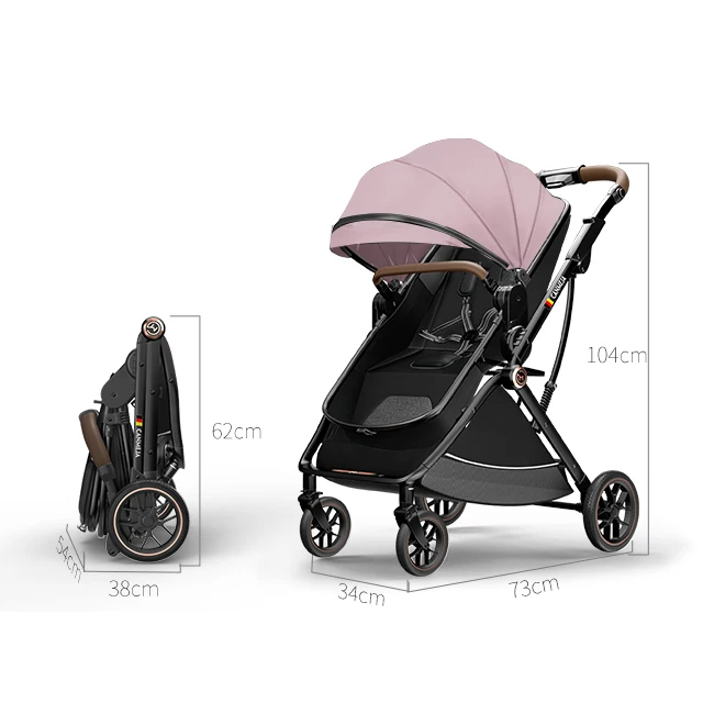 Luxury Baby Stroller High View Baby Pram Carrier Chinese Supplier Directly Sale 3 in 1 Leather Custom OEM Customized Frame Logo