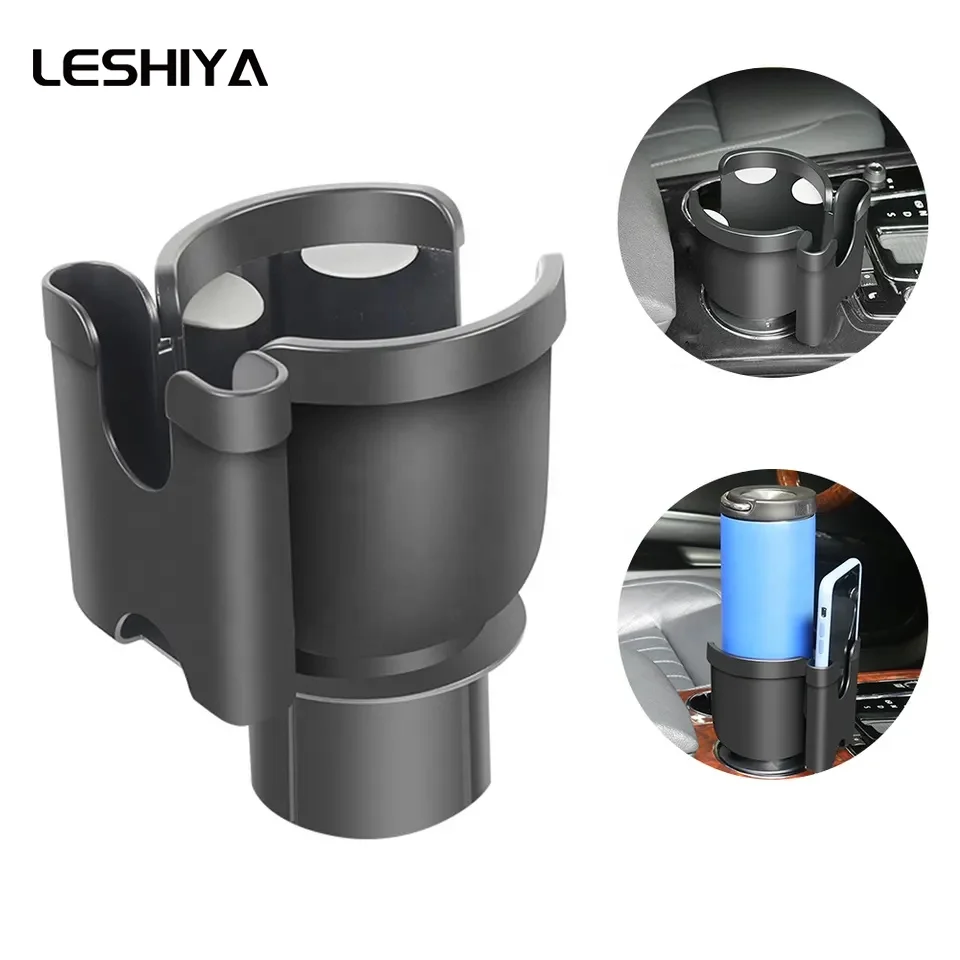 Car Cup Holder Expander Tray Multifunctional Automotive Cup Attachable Tray with 360 Rotation Detachable Tray Table Adjustable