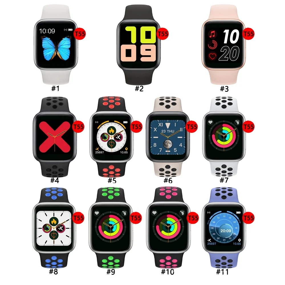 New serie 6 BT blood oxygen Sport health relojes inteligentes 5 T55 for iphone smart watch 2022 digital watches M